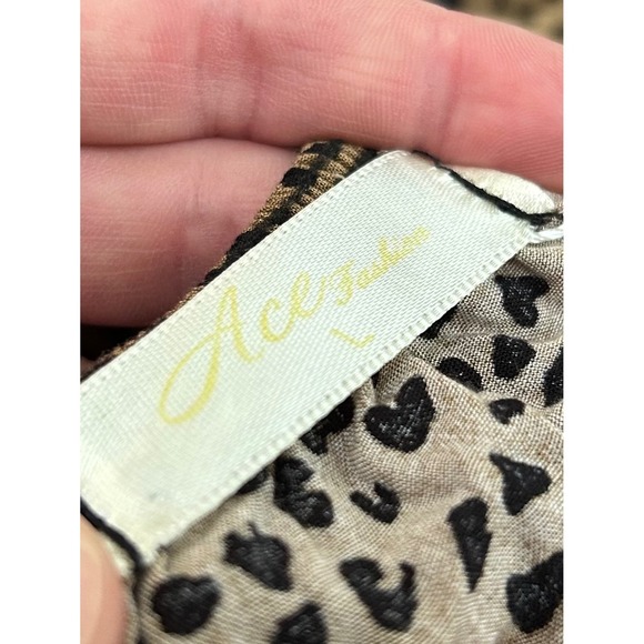 Ace Fashion Halter Maxi Dress Tiered Ruffle Animal Print Sleeveless large - Picture 7 of 8